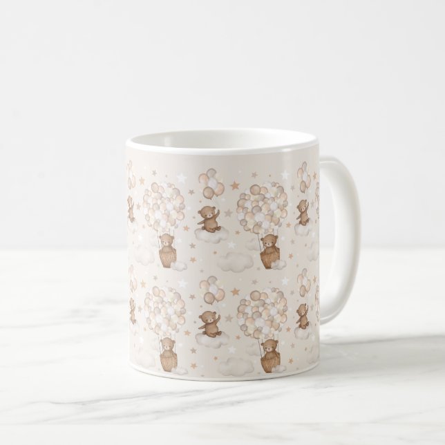 Teddy Bear Hot Air Ballon Wolken Sterne Sky Kaffeetasse (VorderseiteRechts)