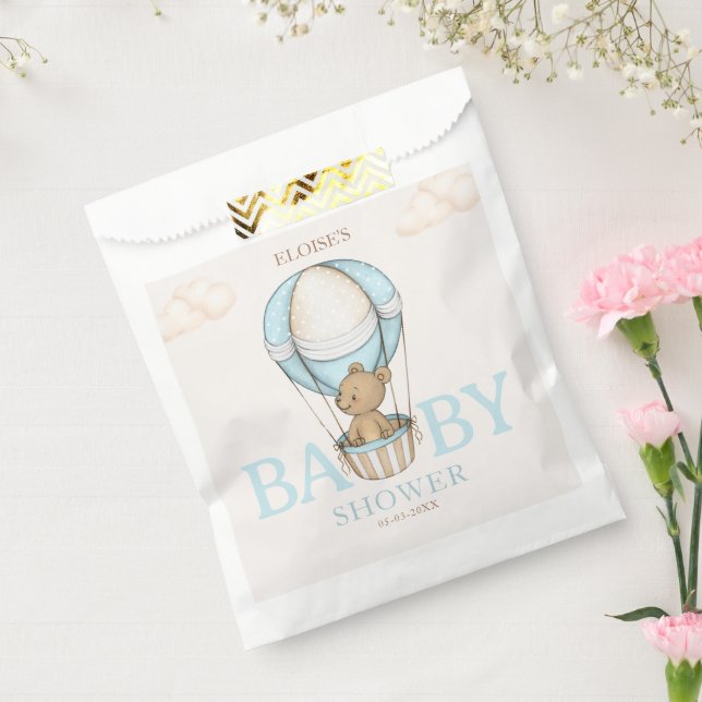 Teddy Bear Hot Balloon Babydusche warten Geschenktütchen (Versiegelt)