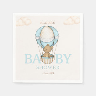 Teddy Bear Hot Balloon Babydusche warten Serviette