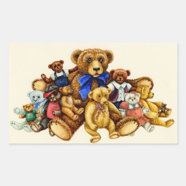TEDDY BEAR HUGS STICKERS Rectangle Sheet (Vorderseite)