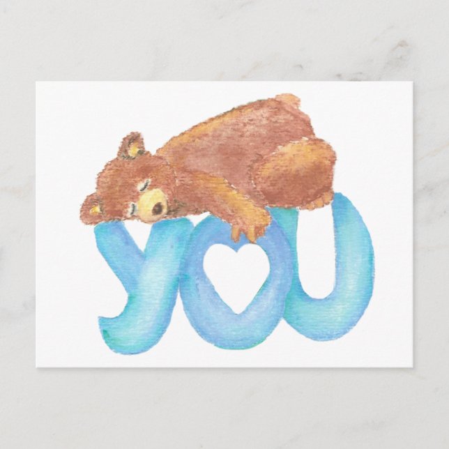 Teddy Bear I Liebe Herzlich Willkommen Postkarte (Vorderseite)