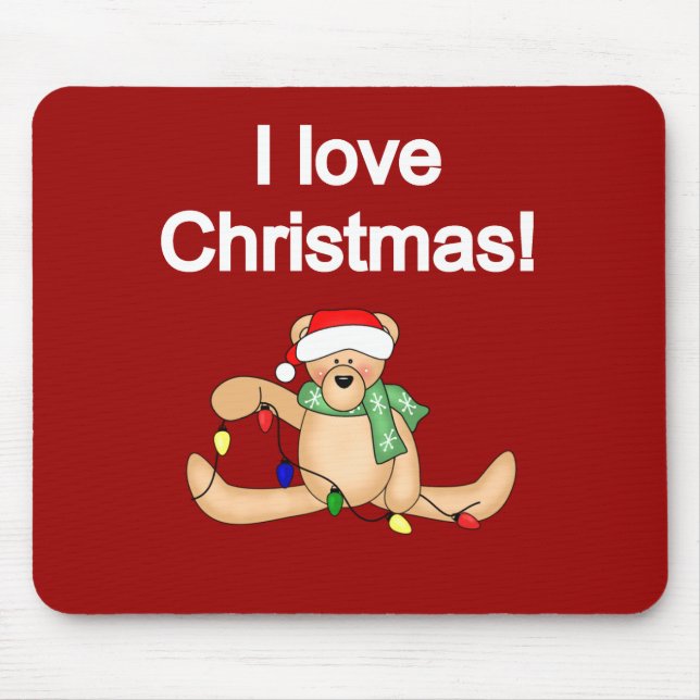Teddy Bear I Liebe Weihnachtsgeschenke und Geschen Mousepad (Vorne)
