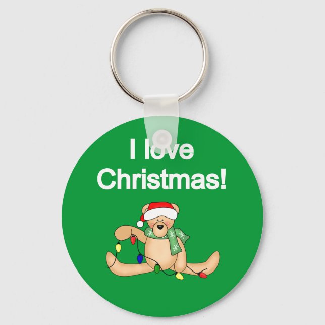 Teddy Bear I Liebe Weihnachtsgeschenke und Geschen Schlüsselanhänger (Vorderseite)