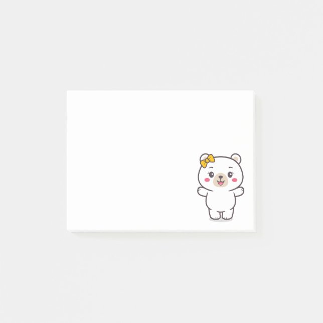 Teddy Bear Illustration Post-it Klebezettel (Vorderseite)