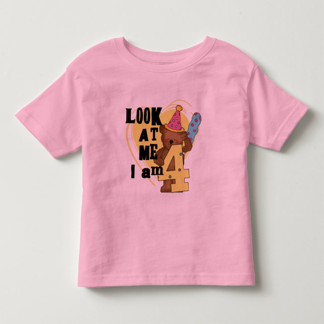 Teddy Bear I'm 4 Anniversaire Tshirts and Gifts (Devant)