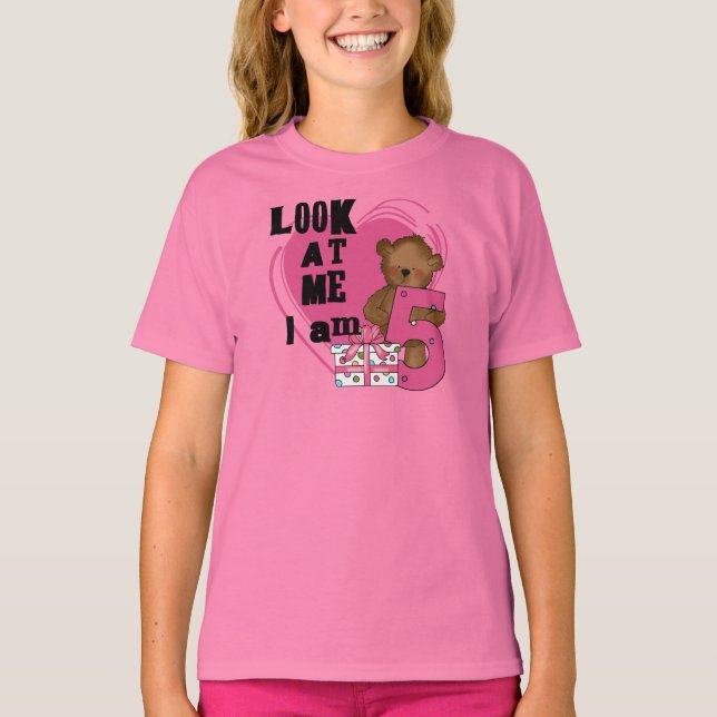 Teddy Bear I'm 5 Anniversaire T-shirts et cadeaux (Devant)