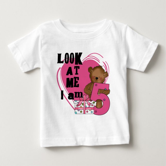 Teddy Bear I'm 5 Anniversaire T-shirts et cadeaux (Devant)