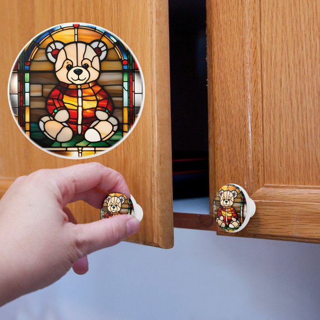 Teddy Bear Imitats gestanztes Glas Keramikknauf (Von Creator hochgeladen)