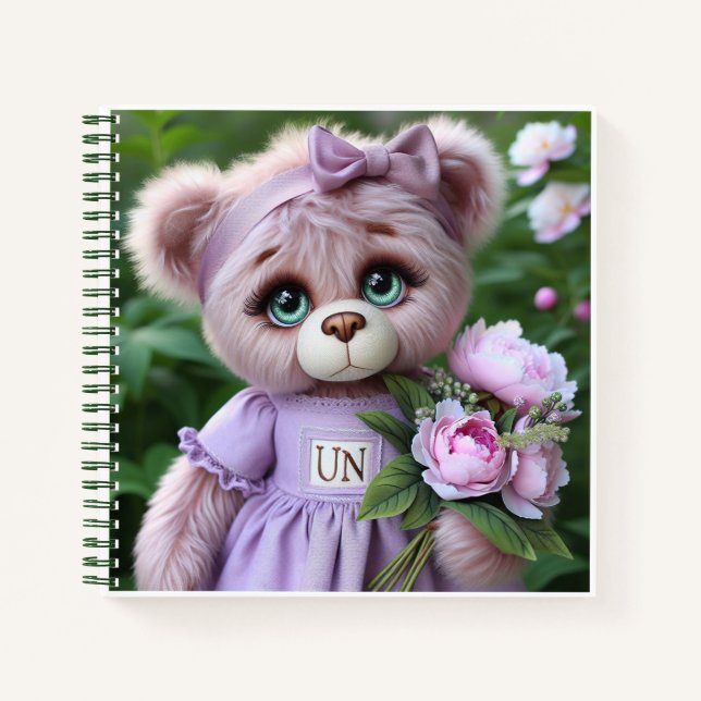 Teddy Bear in Lilac Dress   Notizbuch (Vorderseite)