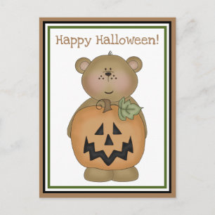 Teddy Bear Jack O'Lantern Postkarte