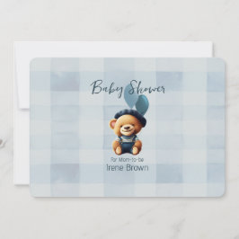 Teddy Bear Jean Baby Shower Blauer Einladung
