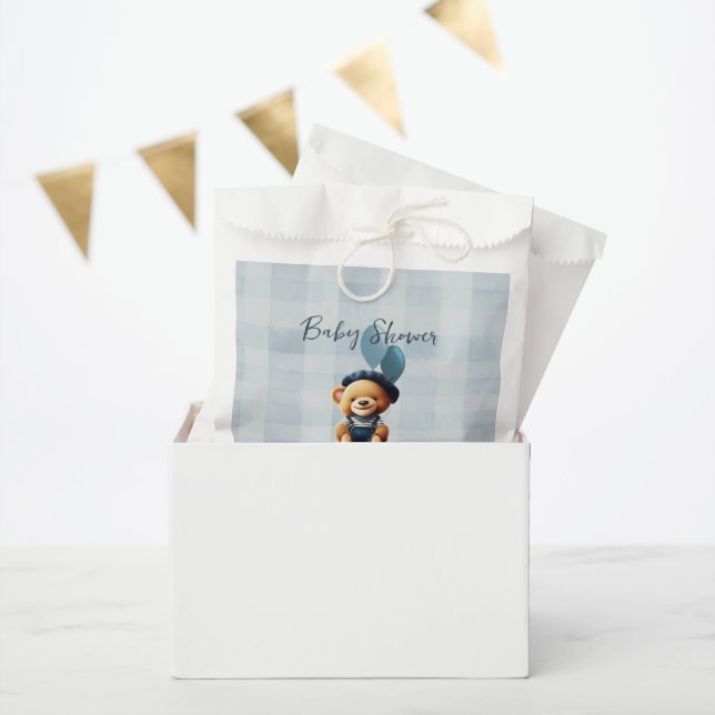 Teddy Bear Jean Baby Shower Blue Geschenktütchen (Party)