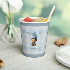 Teddy Bear Jean Baby Shower Blue Pappbecher