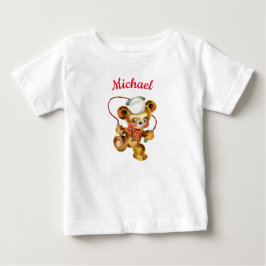 Teddy Bear Jumping Rope personalisierter Name Baby T-shirt