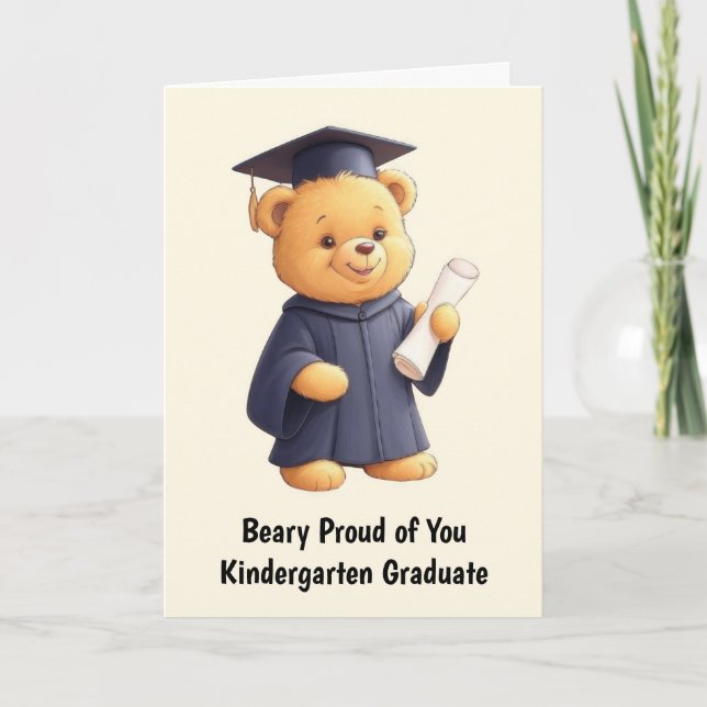 Teddy Bear Kindergarten Abschluss Karte (Vorderseite)