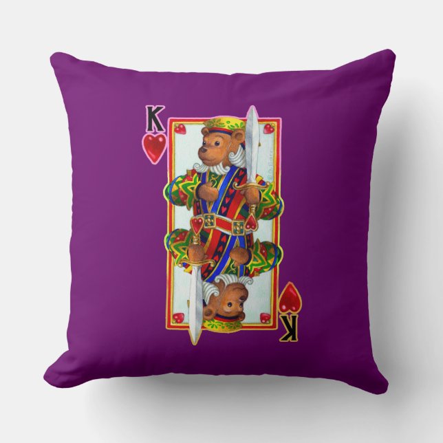 Teddy Bear King of Hearts Pillow Kissen (Vorderseite)