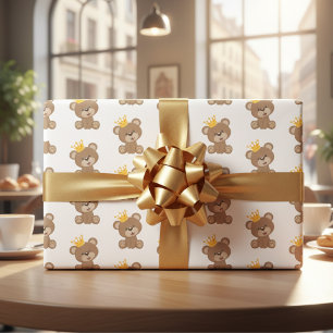 Teddy Bear King Wrapping Paper Sheets Geschenkpapier Set
