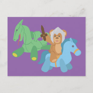 Teddy Bear Knight Postkarte