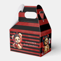Teddy Bear Ladybug Stripes Girl Babydusche