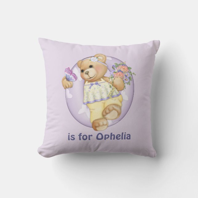 Teddy Bear Letter 0 Monogram Kissen (Vorderseite)