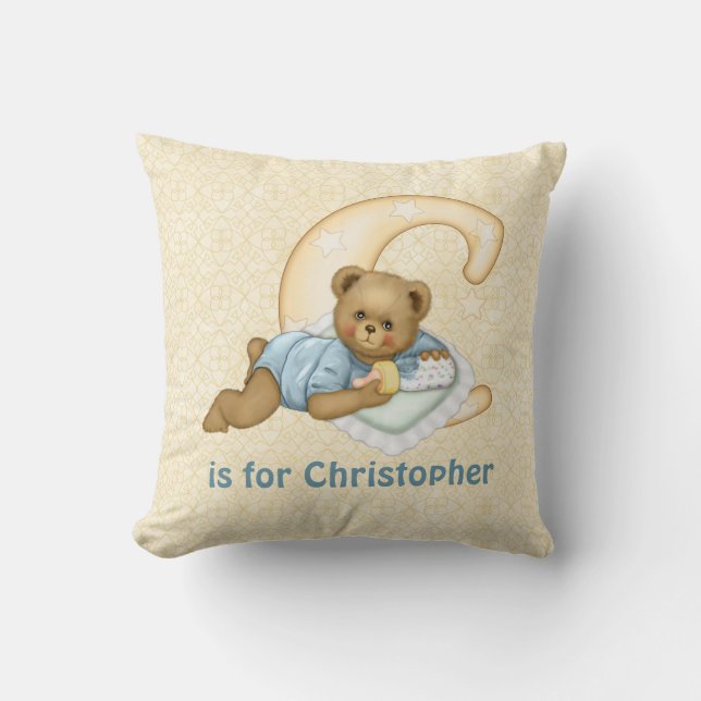 Teddy Bear Letter C Monogram - Anpassen Kissen (Vorderseite)