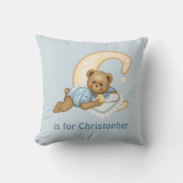 Teddy Bear Letter C Monogram - Anpassen Kissen (Vorderseite)