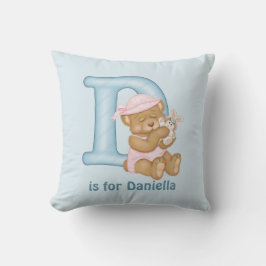 Teddy Bear Letter D Monogram Kissen