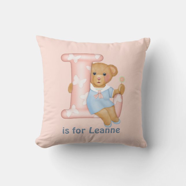 Teddy Bear Letter L Monogram Kissen (Vorderseite)
