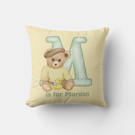 Teddy Bear Letter M Monogram Kissen