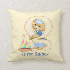 Teddy Bear Letter Q Monogram Kissen