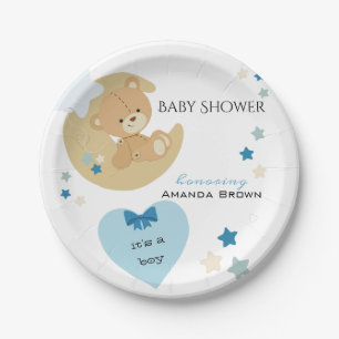 Teddy Bear Liebe Baby Boy Dusche Pappteller