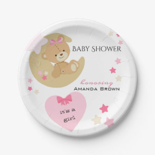 Teddy Bear Liebe Baby Girl Dusche Pappteller
