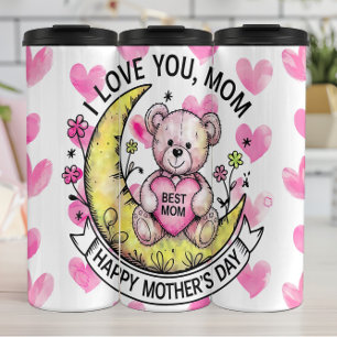 Teddy Bear: Liebe, Herz, beste Mama Thermosbecher