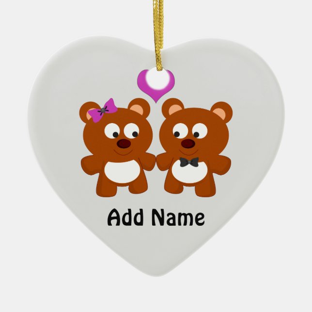 Teddy Bear Liebe Keramik Ornament (Vorne)