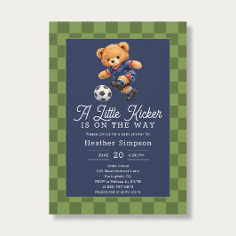 Teddy Bear Little Kicker Soccer Baby Shower Einladung