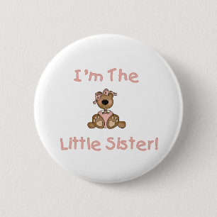 Teddy Bear Little Sister Button