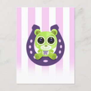 Teddy Bear - Lucky Green Postkarte