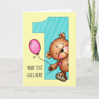 Teddy Bear macht eins! Happy Birthday Karte