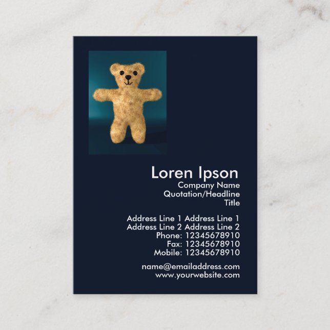 Teddy Bear Mini Foto Visitenkarte (Vorderseite)