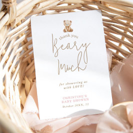 Teddy Bear Minimalist Baby Shower Thank You Card Dankeskarte