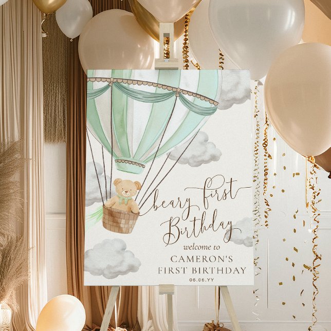 Teddy Bear Minze Geburtstag Begrüßungszeichen Poster (Von Creator hochgeladen)