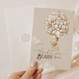 Teddy Bear mit Balloons Baby Dusche Beary Much Dankeskarte