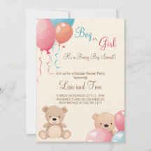 Teddy Bear mit Balloons Boy oder Girl Gender Revea