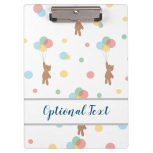 Teddy Bear mit Balloons Klemmbrett
