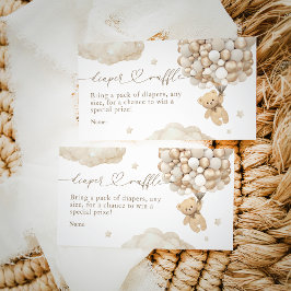 Teddy Bear mit Balloons Neutral Baby Dusche Begleitkarte