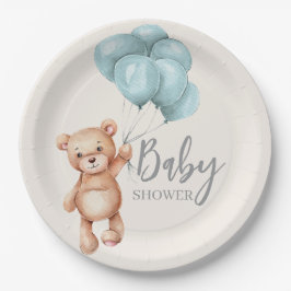 Teddy Bear mit Balloons Pappteller