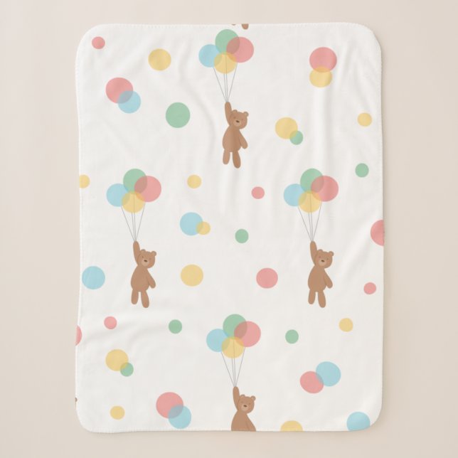 Teddy Bear mit Balloons Sherpadecke (Vorderseite)