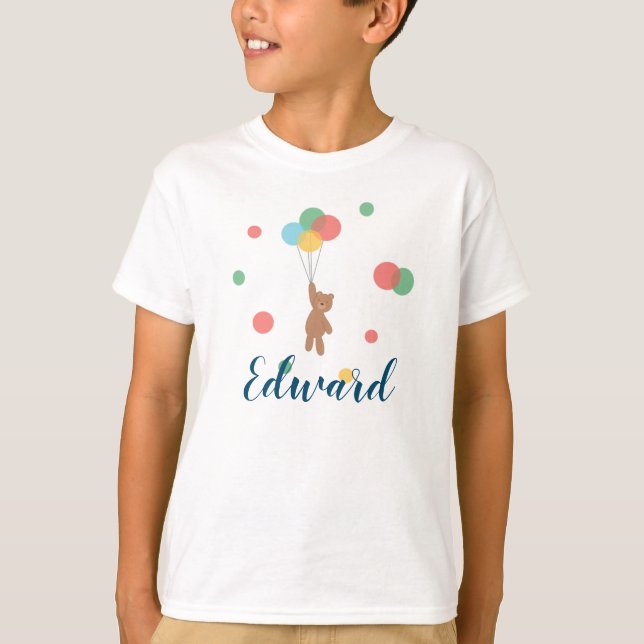 Teddy Bear mit Balloons T-Shirt (Vorderseite)