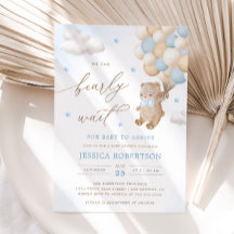 Teddy Bear mit Blue Balloons Baby Dusche