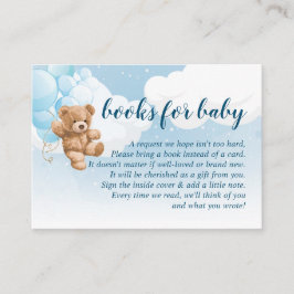 Teddy Bear mit Blue Balloons Bücher für Babykarte Begleitkarte